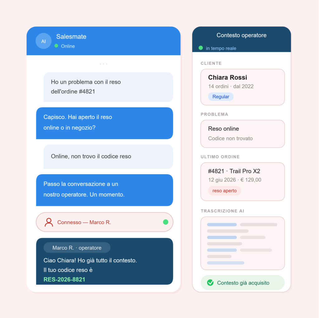 Passa da AI a un operatore